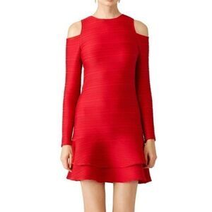 SHOSHANNA Red Jacquard Fit & Flare Mini Dress US 8